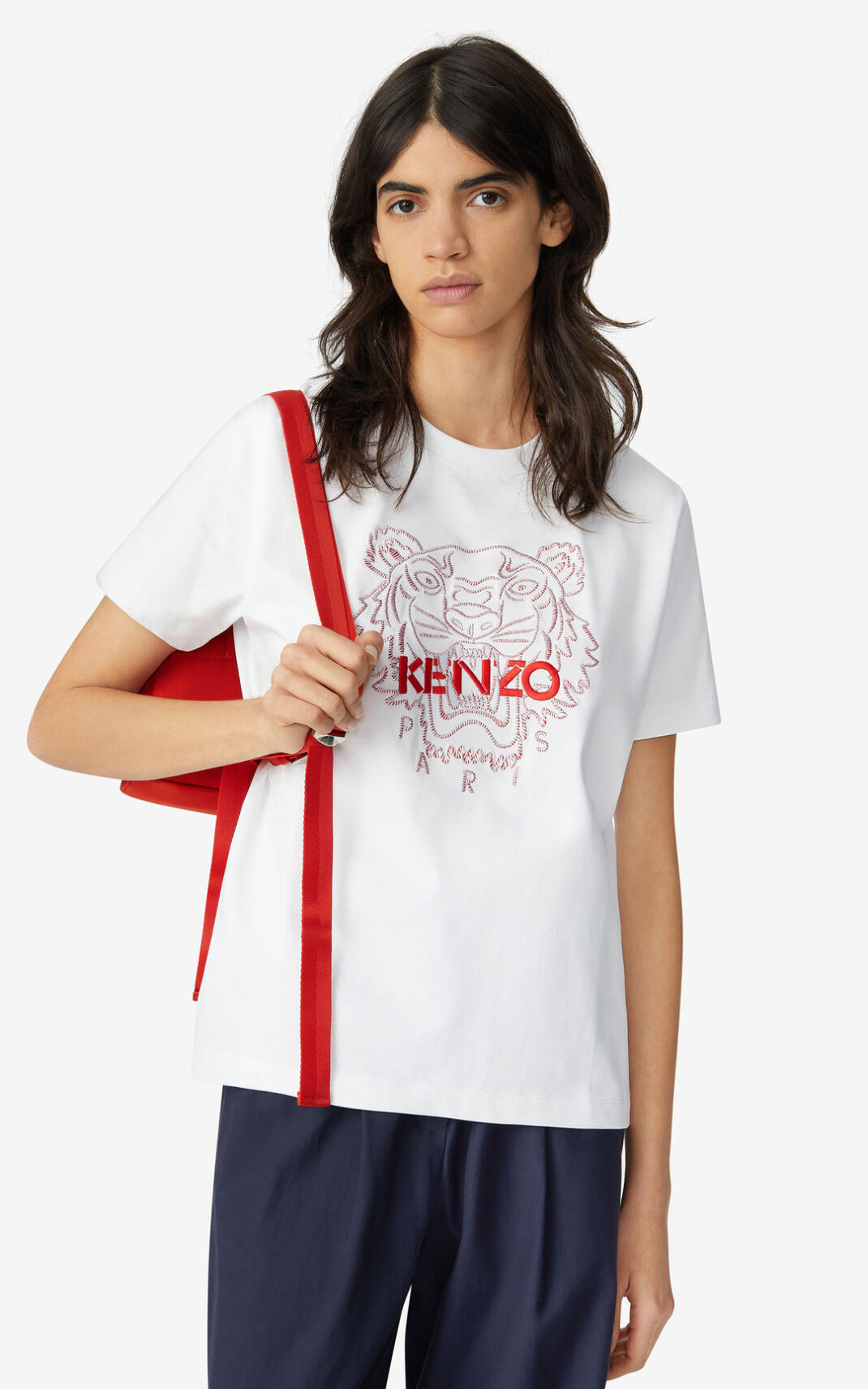 Camiseta Kenzo Tiger loose fitting Feminino - Branco | 274ZNSXCJ